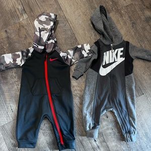 Lot of two Nike zip up romper excellent used condition